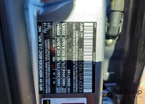 2019 Mercedes-Benz Gls 450 4Matic z USA, uszkodzony, nr VIN 4JGDF6EE1KB217504